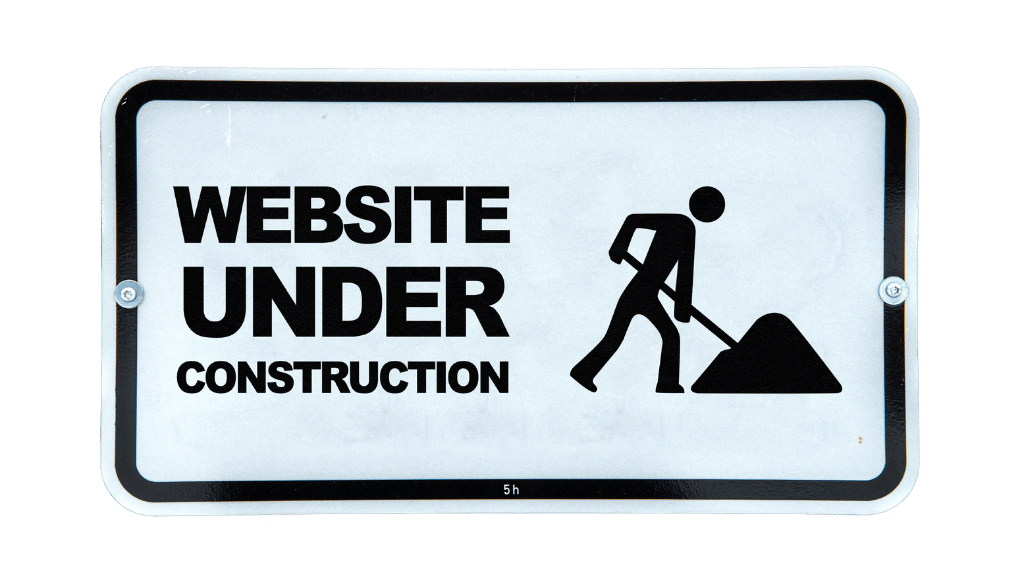 Website under construction sign representing web design, WordPress development and website launch services by Rare Species